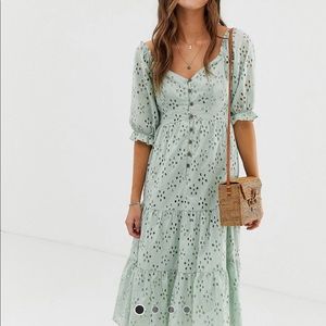 ASOS puff sleeve midi dress